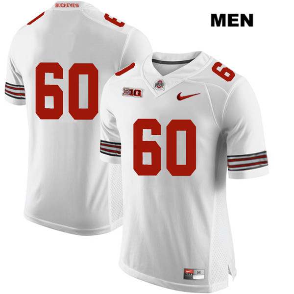 Ohio State Buckeyes Men's Blake Pfenning #60 White Authentic Nike No Name College NCAA Stitched Football Jersey UL19U48WD